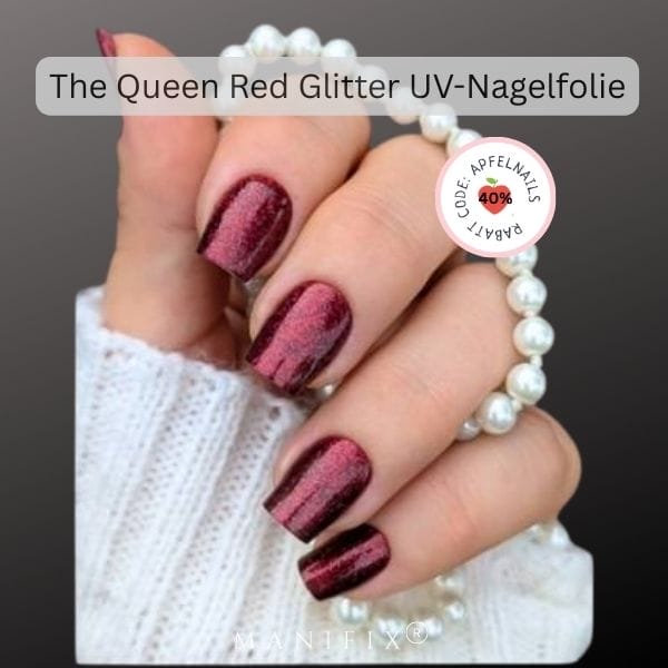 Gelnägel Dunkelrot mit Glitzer – Weihnachtsset So verpasst du deiner Maniküre den perfekten Glitzerlook!