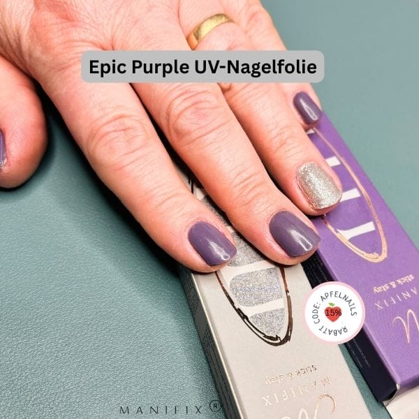 Pastell Lila Nägel mit Glitzer