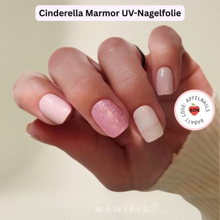 Rosa Nägel mit Glitzer Weihnachten