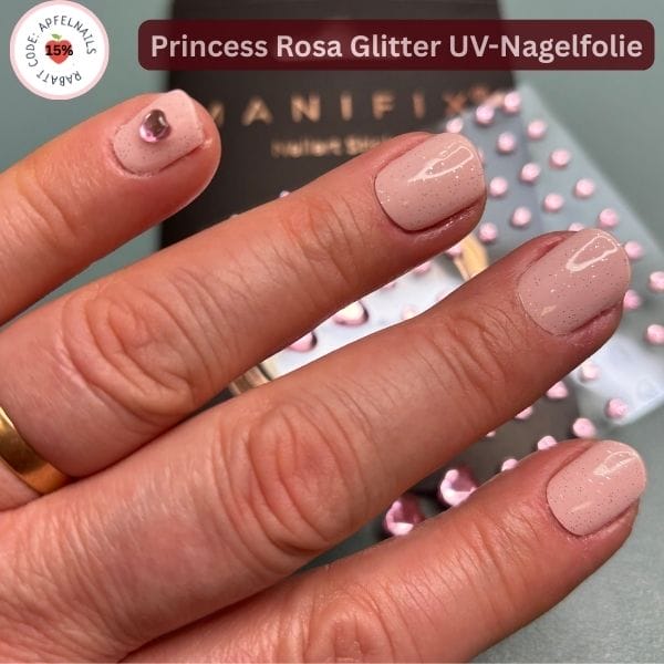 Gel Nägel Rosa mit Glitzer