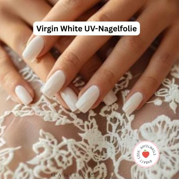 Weiße Glitzer-Nägel