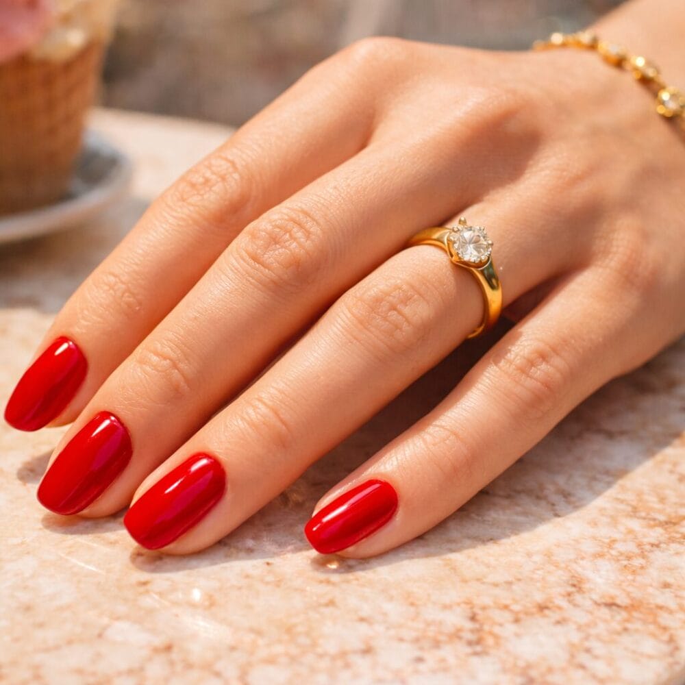Rote Nägel im Sommer Diese 6 Tipps sorgen für perfekte, strahlende Looks. Entdecke Trends, Farben und einfache Ideen mit UV-Nagelfolien. Jetzt inspirieren lassen! (4)